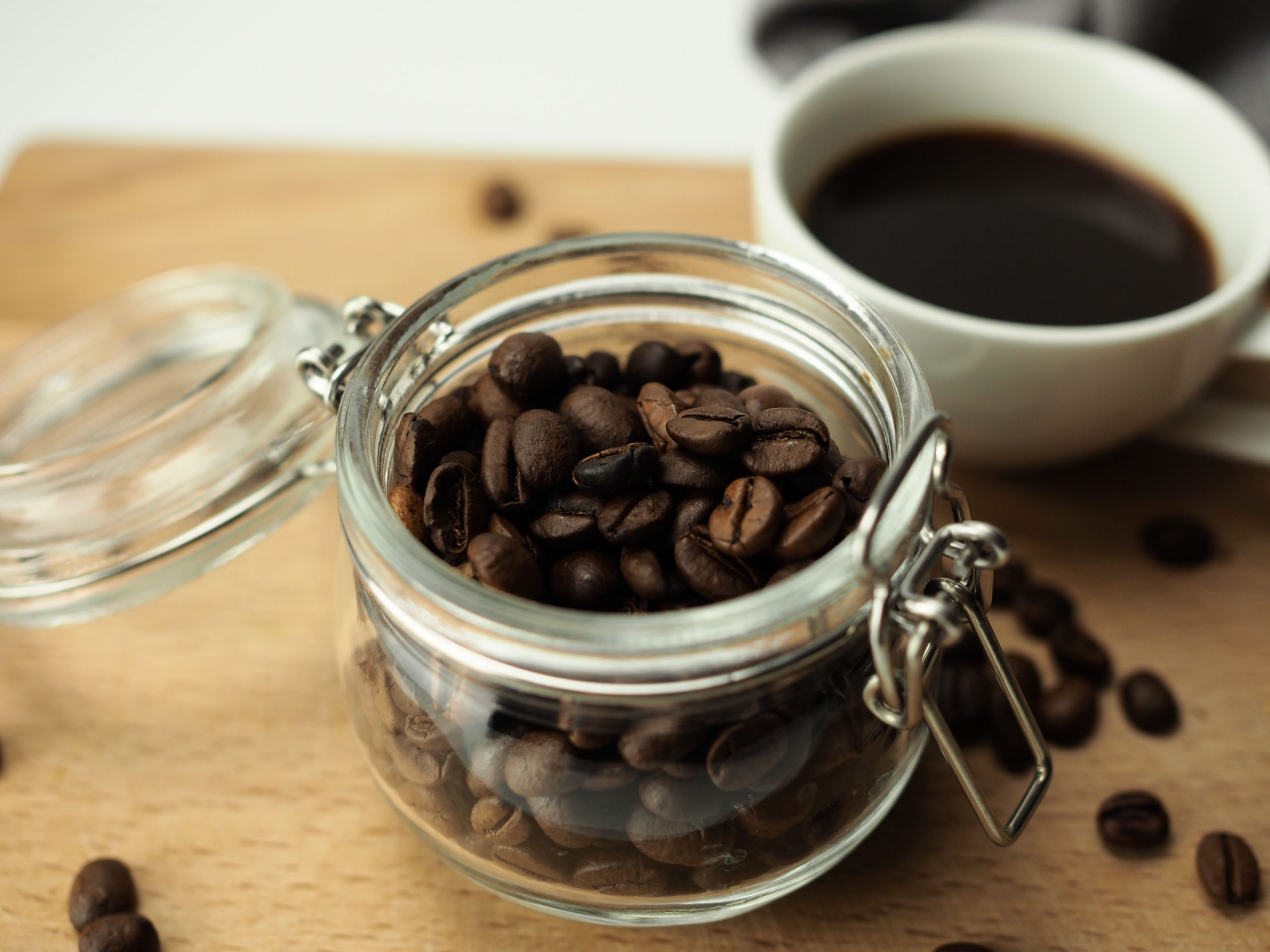 stale coffee beans jar
