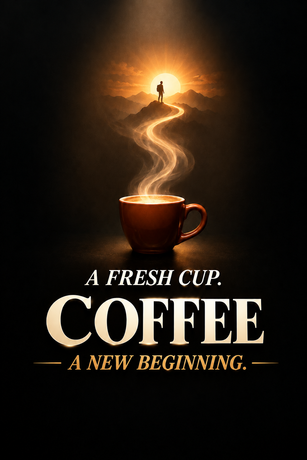 A Fresh Cup, A New Beginning – Inspirational Coffee Poster