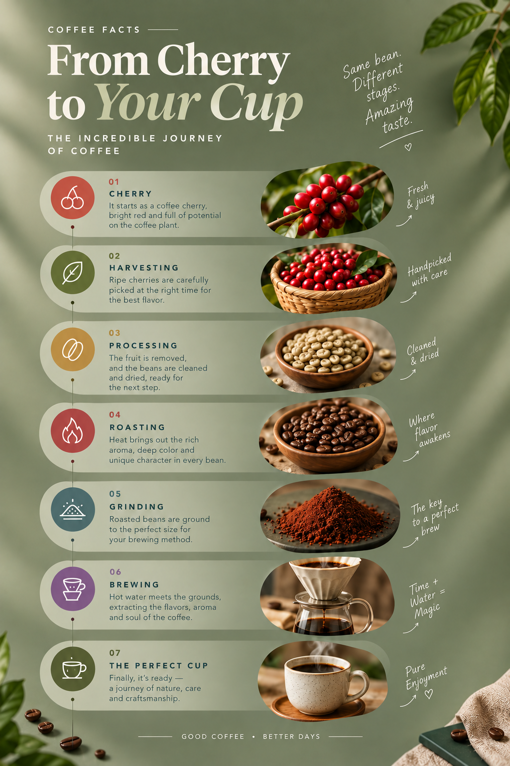 From Cherry to Your Cup: Coffee Journey Poster